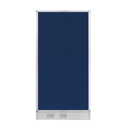 Versare Hush Panel Configurable Cubicle Partition 3' x 6' Navy Blue Fabric w/ Cable Channel 1856303